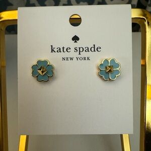 NWT Kate Spade Spades & Studs Enamel Studs - Perfect Pool with Dust Bag